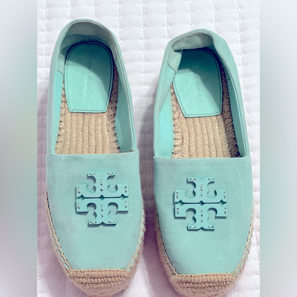 Tory Burch Suede Aqua Espadrille